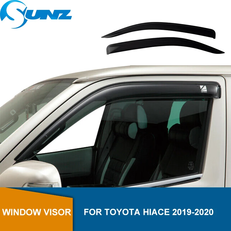 

Side Window Deflector For Toyota Hiace Commuter Quantum 2019 2020 ABS Black Window Visor Sun Rain Deflector Guards SUNZ