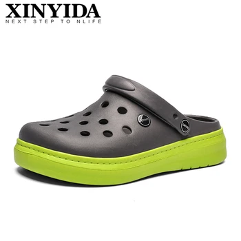 

Summer Unisex Flat Slippers Slip On Breathable Water Beach Sandals Croc Fashion Jelly Garden Shoes Clogs Men Women Size 36-45