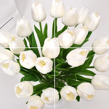 Tulip Artificial Flower Real Feel Artificial Fake Flower For Wedding Bridal Bouquet Flowers Home Garden ValentineS Day Decor