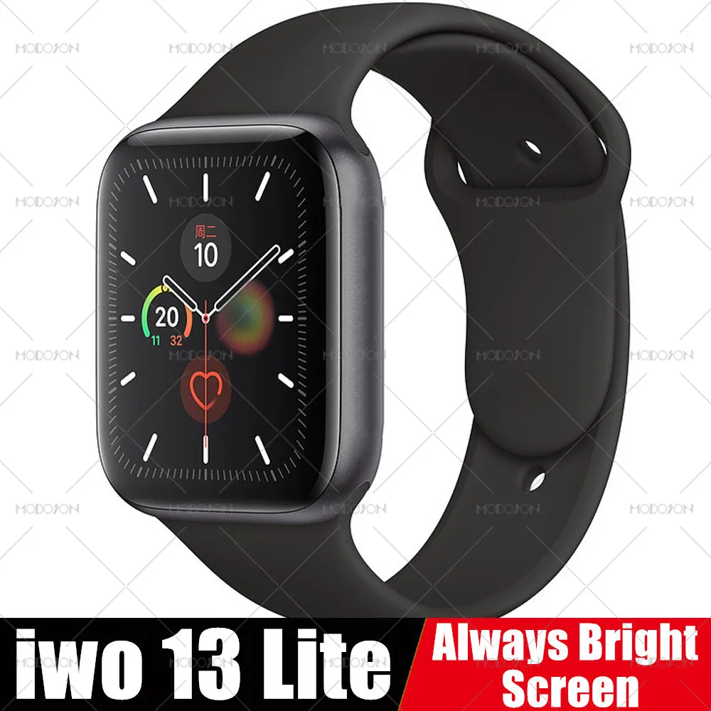 Умные часы MODOSON iwo 13 Lite Series 5, всегда яркий экран, пульсометр, кровяное давление, 44 мм, умные часы для Apple iphone, Android