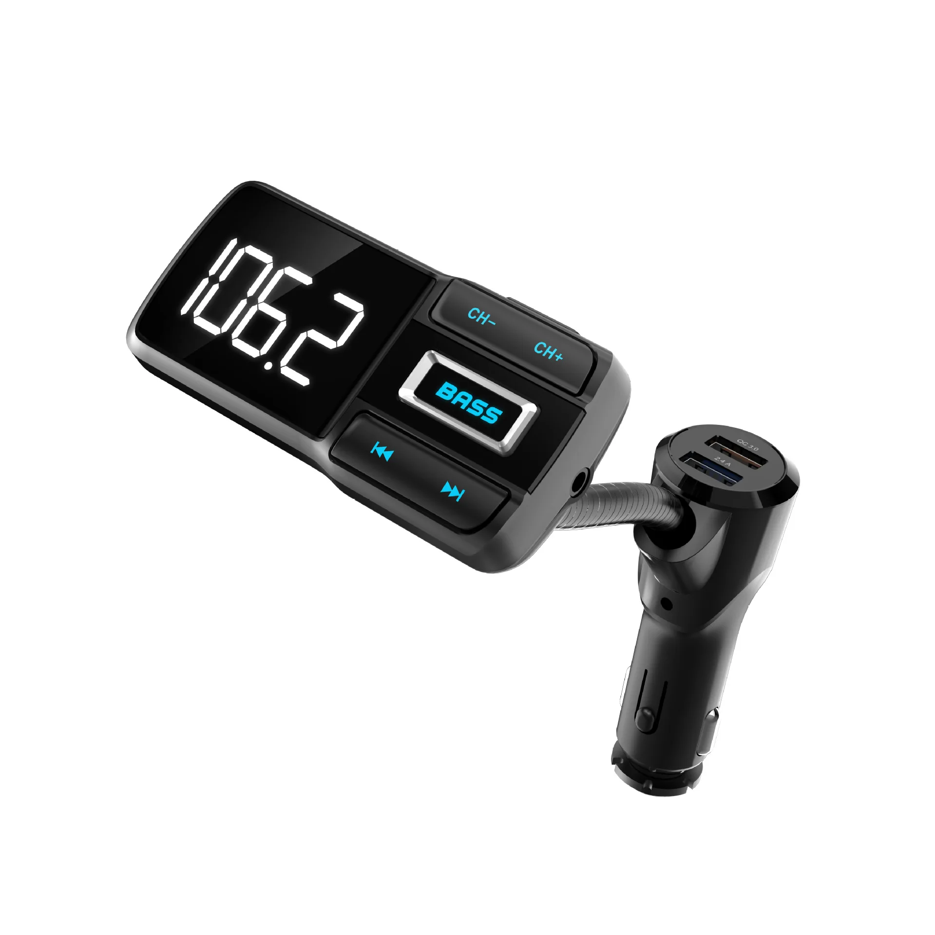 Стиль BT77D Bluetooth Hands-free автомобильный комплект fm-передатчик басовый усилитель музыки MP3 двойной USB мобильный телефон Быстрая зарядка
