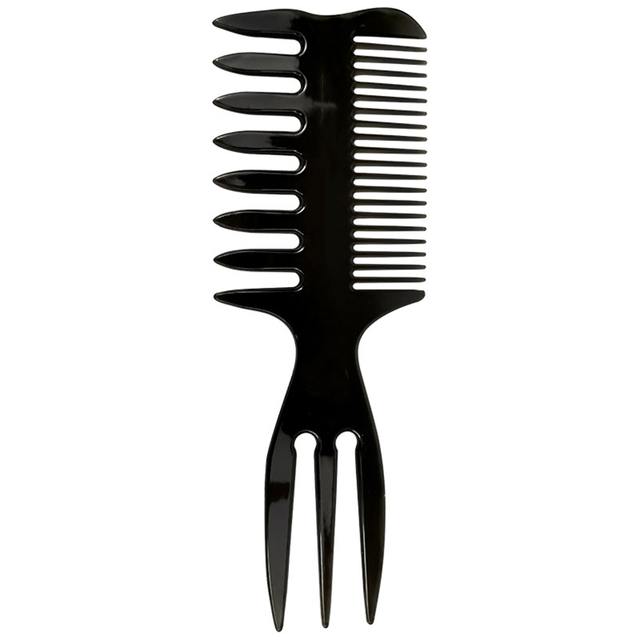 Vintage Oil Hair Comb Retro Wide Tooth Fork Comb Back Hair Beard Comb Male Styling Tools Anti-Static Double-Sided Comb