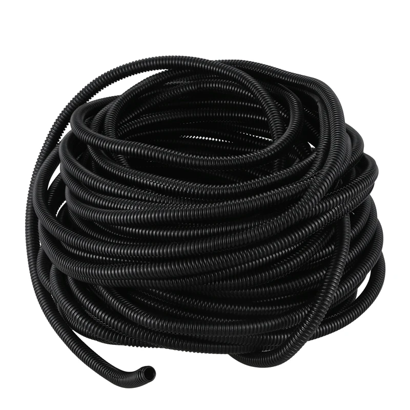 

Hot 100 Ft 3/8 inch Split Wire Loom Conduit Polyethylene Tubing Black Color Sleeve Tube