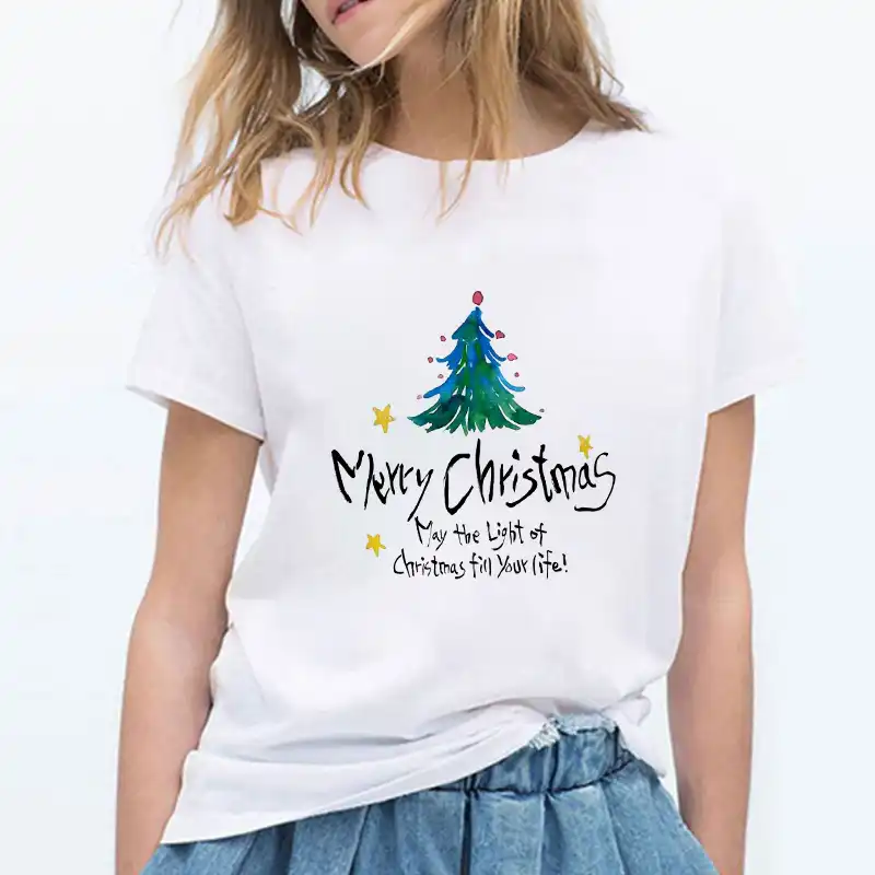 Camiseta Para Mujer Impresa Con Letras De Arbol De Navidad De Los Plus Camiseta Grafica De Moda Kawaii Camiseta Hipster Blanca Y Negra Camiseta De Tumblr De Navidad Camisetas Aliexpress
