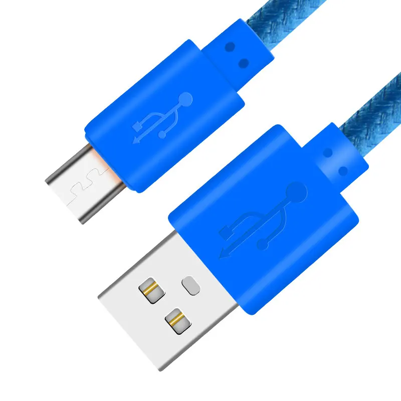 Быстрый USB 1 м 2 м 3 м нейлоновая оплетка Micro USB кабель для samsung Galaxy S7 6 Xiaomi htc LG NokiaTablet кабель для передачи данных зарядный Шнур зарядное устройство - Цвет: Blue