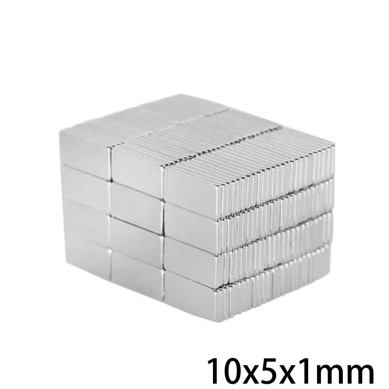 100~ 2000 шт 10x5x1 редкоземельные магниты толщина 1 мм маленькие прямоугольные магниты 10x5x1 мм Постоянные неодимовые магнитные 10*5*1