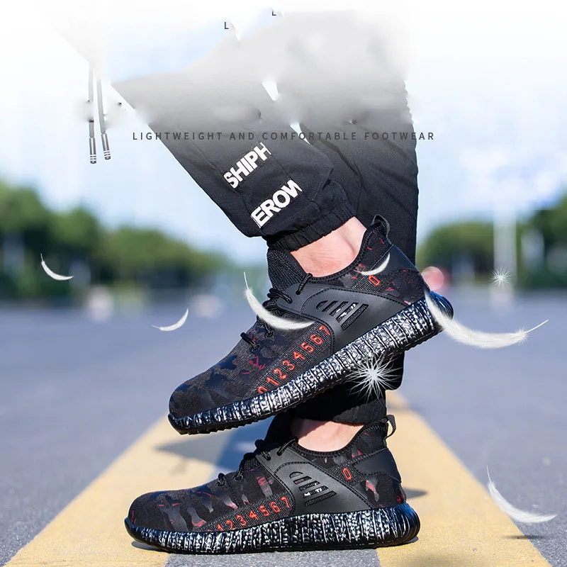 Ceny LINGGE nowe zimowe niezniszczalne Ryder buty mężczyźni stalowa nasadka na palec buty ochronne stalowe Toe Needleproof praca trampki oddychające buty