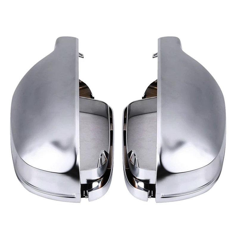 

1 Pair Of Rear View Mirror Shell Cover Protection Cap Matte Chrome For Audi A3 A4 A5