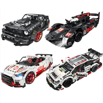 

23009 Ford Mustang Hoonicorn RTR V2 Racing Car with power function led light Technic 20102 MOC-22970 building block bricks Kids