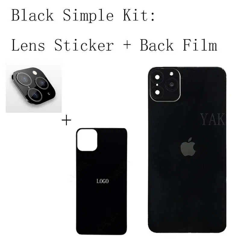 Black-Simple-Kit Для iPhone X XS MAX XR секундная смена 11 PRO для Apple iPhone 11Pro MAX наклейка на рассеиватель Модифицированная крышка камеры титановый сплав 10 - Цвет: Black-Simple-Kit