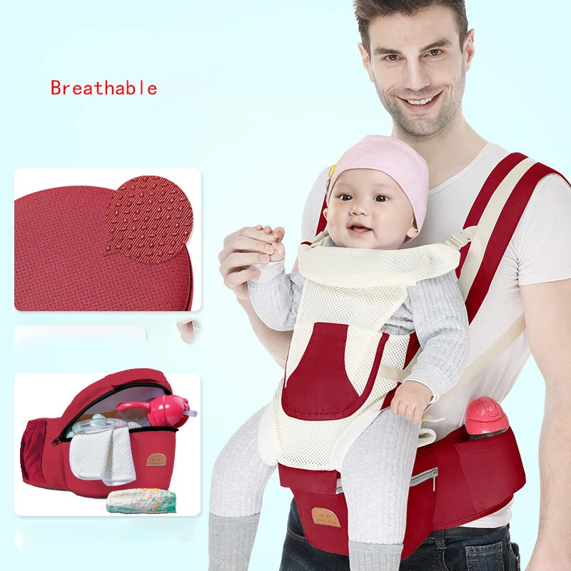 New 0-48 Month Ergonomic Baby Carrier Infant Baby Hipseat Carrier 3 In 1 Front Facing Ergonomic Kangaroo Baby Wrap Sling