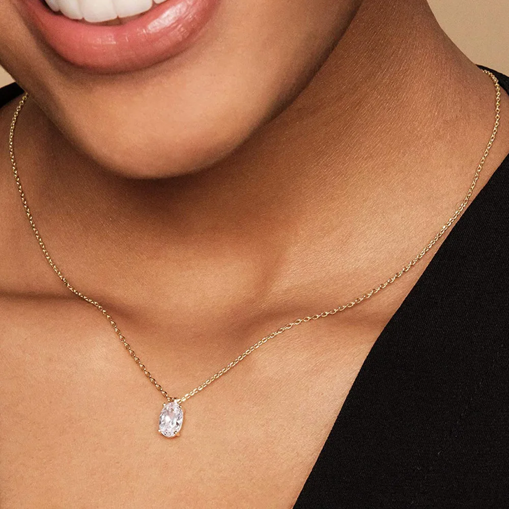 Geometrie Kristall Anhänger Halskette Für Frauen Runde Herz Gold Choker Kette Diamant Halsketten Koreanische Minimalist Schmuck Geschenk N481 – Detail 8