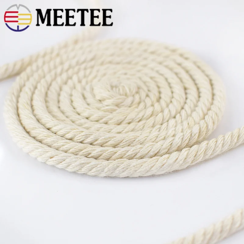 Meetee 4 мм X 100 м натуральный хлопок макраме шнур бежевая нить DIY настенное комнатное растение вешалка ремесло Домашний текстиль декоративные аксессуары AP266