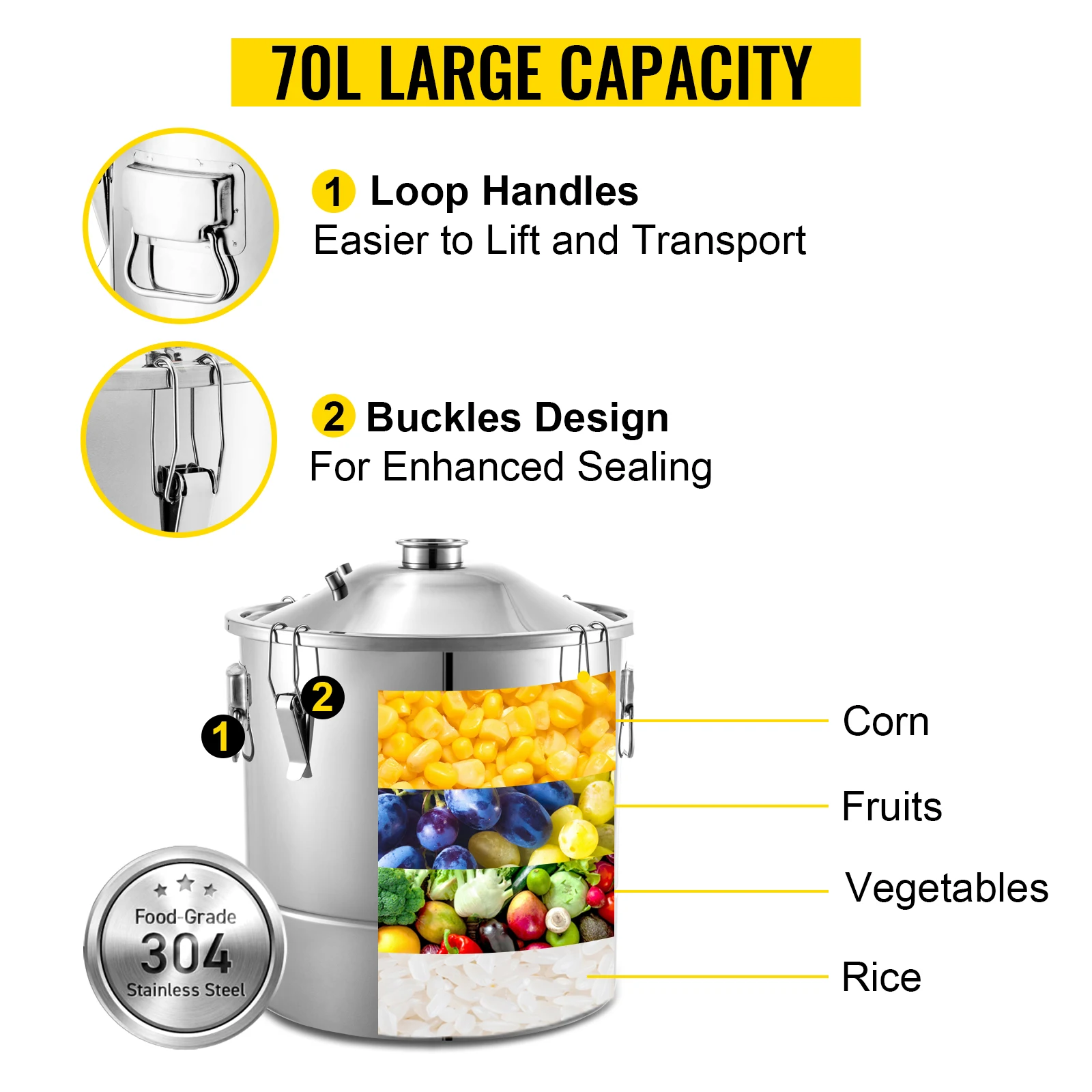 VEVOR 20L 30L 50L 70L Alcohol Distiller Machine Beer Brewing Equipment DIY Wine Moonshine Apparatus Dispenser Kit Home Appliance 3