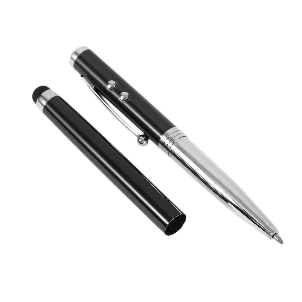 

4 In 1 Multifunctional LED Light Touch Screen Capacitor Pen Laser Type Handheld Ballpoint Pen Metal Body Electronic Touch Pen