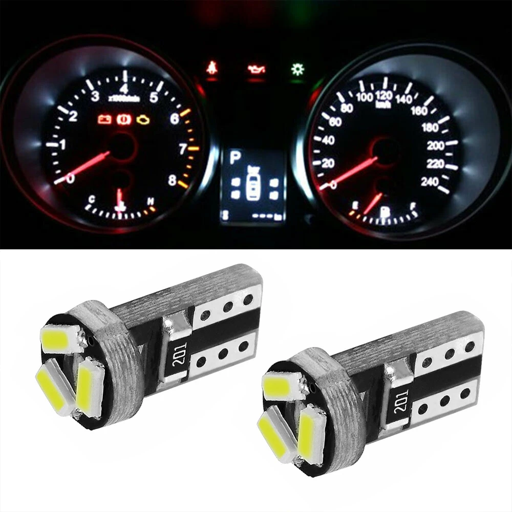 

20Pcs T5 3SMD LED Bulb Super White Dashboard Gauge Door Light Instrument Panel Interior Air conditioning indicating Light