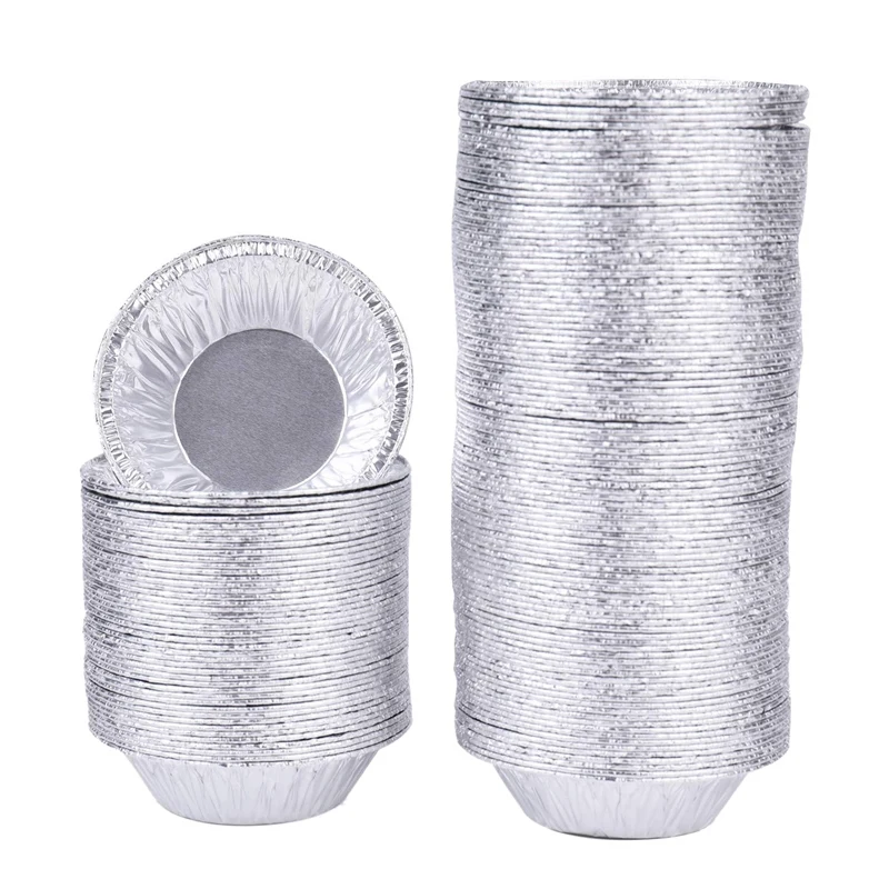 

ELEG-500 Pcs Disposable Kitchen Baking Circular Egg Tart Tins Cake Cups Mould Cake Cups Foil Tart Pie Pans