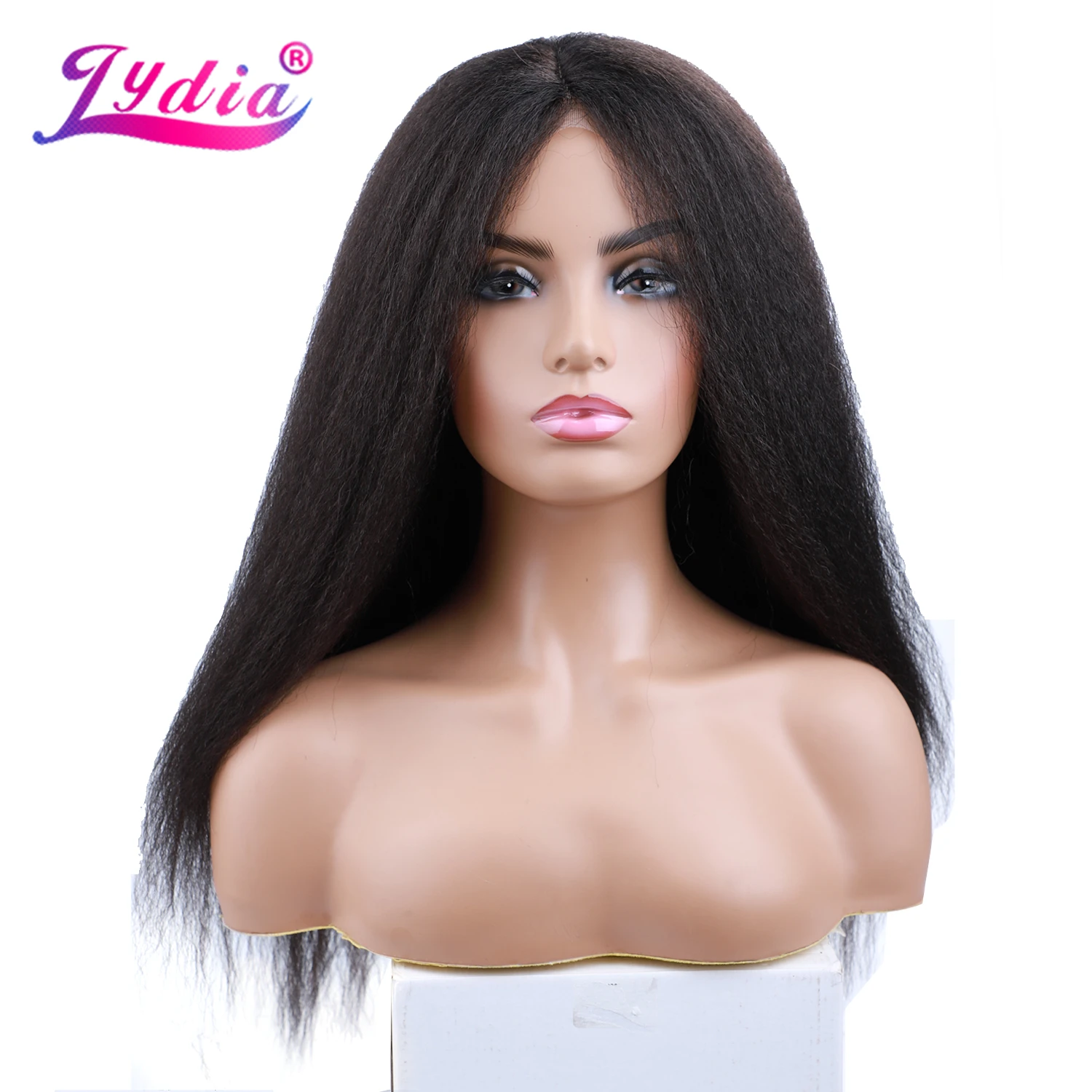 Lydia Long Kinky Straight Synthetic Wigs for Women Black Heat Resistant Fiber Natural Looking Daily&Party Wig 20 Inch Free Side Lydia Long Kinky Straight Synthetic Wigs for Women Black Heat Resistant Fiber Natural Looking Daily&Party Wig 20 Inch Free Side