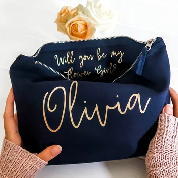 

Personalised Script Makeup Bag,Custom Bridesmaid Gift for Her,Cosmetic Bag,Personalized Bag,Best Friend Birthday Gifts