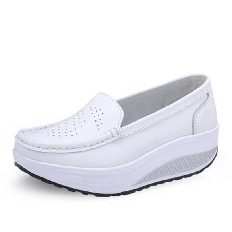 Women's Shoes 2020 New White Sports Shoes Women's White Rocking Shoes Thick Bottom Wedge Muffin Shoes Women's Shoes