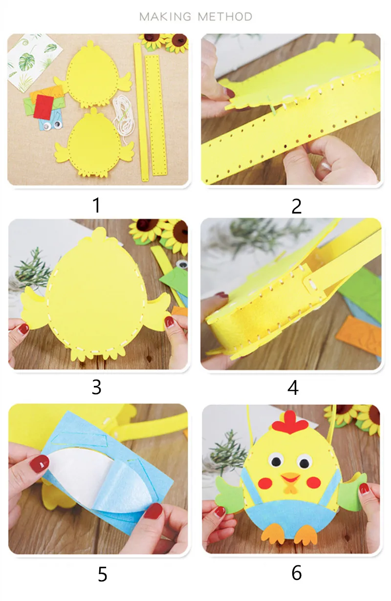 Новые 3 шт нетканые сумки для цыплят DIY креативные игрушки ручной работы Пасхальная сумка Детские развивающие игрушки тренировка концентрации