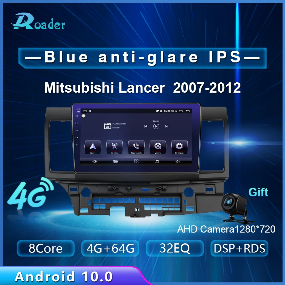 Автомобильный мультимедийный плеер Roader Android 10 0 автомобильный DVD для Mitsubishi Lancer 2007