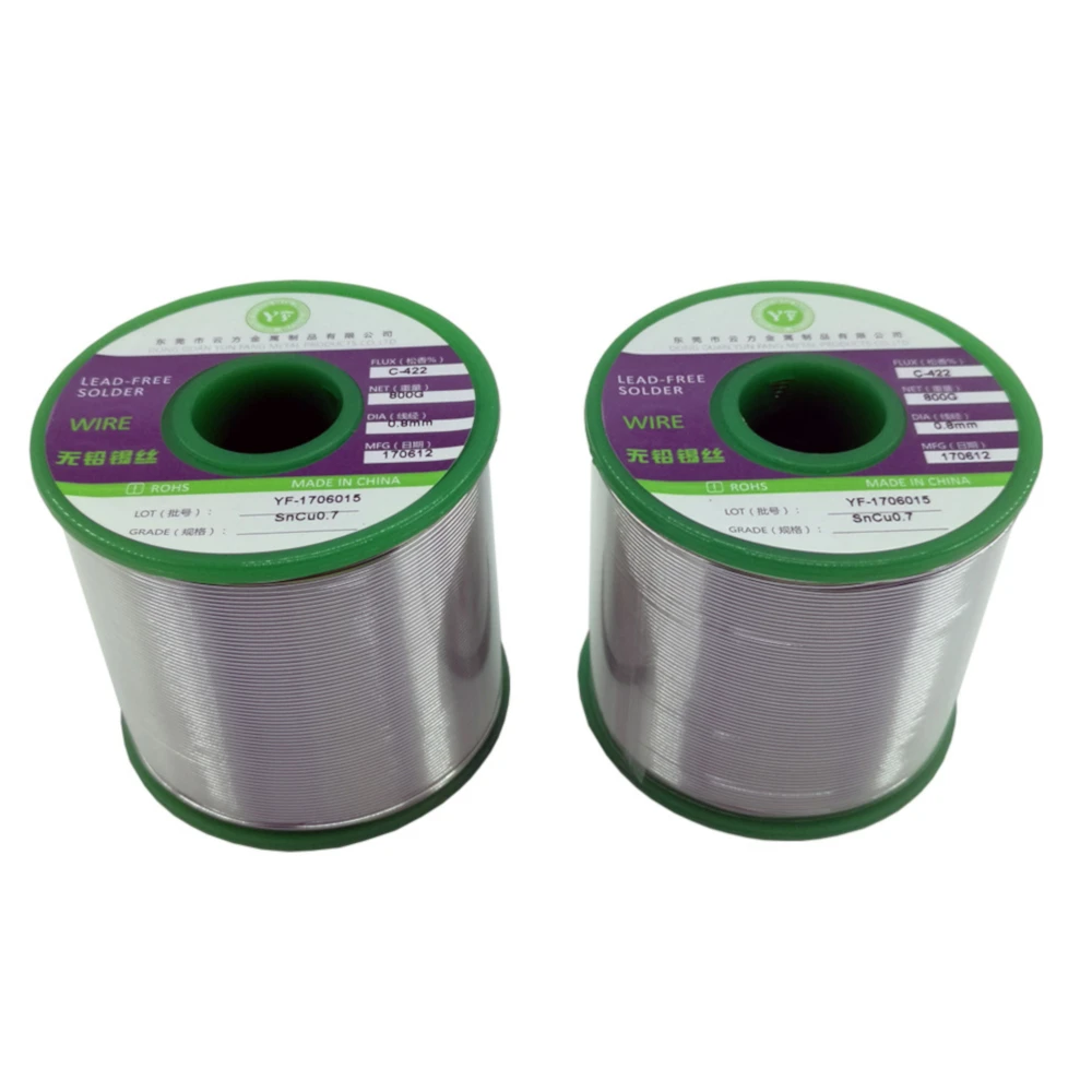 

500G Green Lead-Free Solder Wire Tin Sn99.3 Cu0.7 0.8/1.0/1.2/1.5/2.0mm Diameter Welding Soldering Core for Electronics