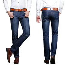 Хит новые мужские брендовые джинсы модные деловые повседневные Стрейчевые узкие джинсы классические мужские брюки джинсы трендовая одежда 28-38