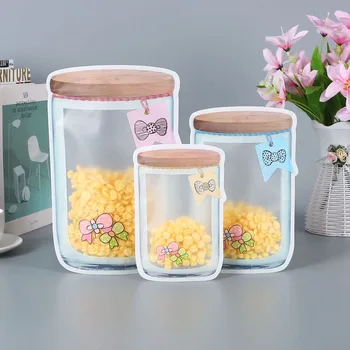 

Reusable Mason Jar Zipper Bags Grocery Bag Candy Jar Food Storage Bags Portable Nuts Cookies Bag Kitchen Food Snacks Sealed