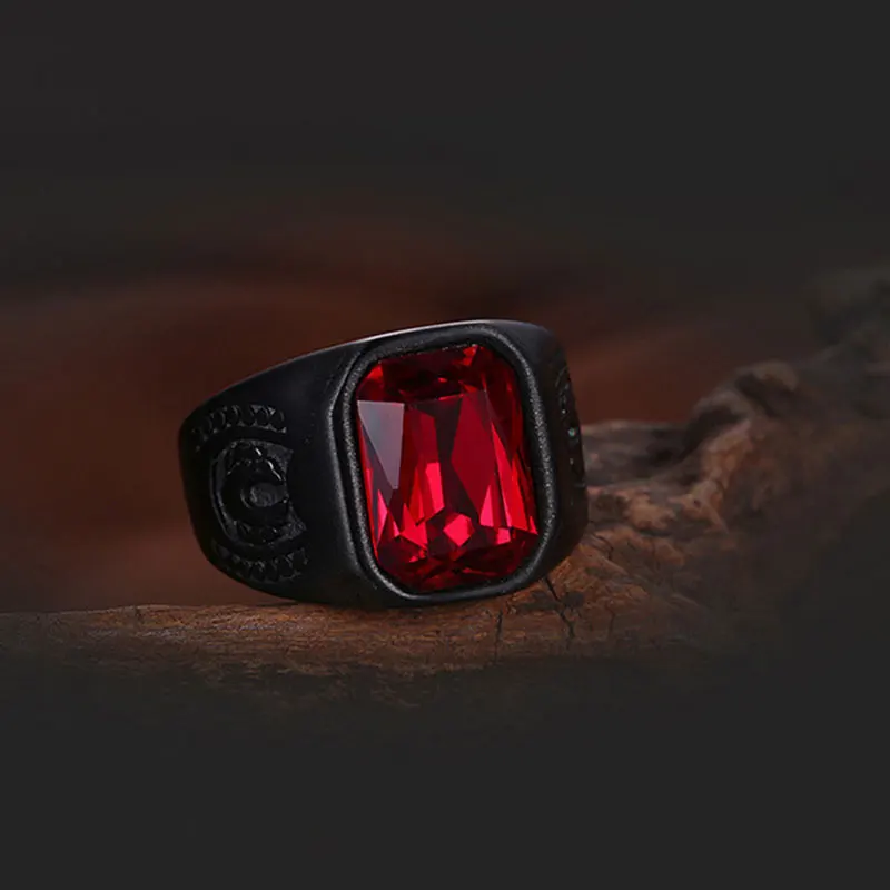 Red Black Geometry Stone Ring 4 Red Black Geometry Stone Ring 4