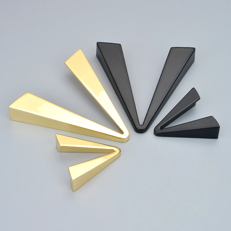 

Cabinet door golden V-shaped handle drawer modern minimalist light luxury Nordic clothing kitchen cabinet triangle V-shaped