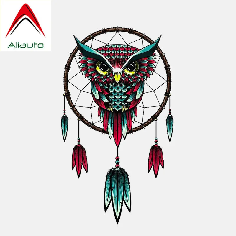 Aliauto Funny Car Sticker Dream Catcher Owl Decoration PVC Decal for Peugeot Skoda Volvo Honda Civic Mitsubishi Lada VW 10cm*7cm |