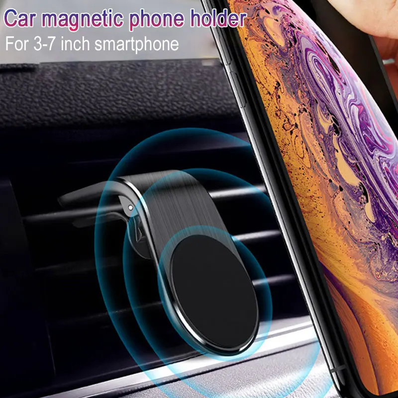 

Car Phone Holder Car Outlet Phone Holder Durable Magnetic Phone Holder Power Clip Mount Magnet Black Fashion Navigation Bracket