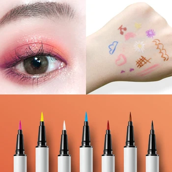 

7 Colors Liquid Eyeliner Pen Liquid Eyeliner Makeup Stamp Seal Pen Stamp Eyeliner Waterproof Quick-drying Eyeliner Cosmetics