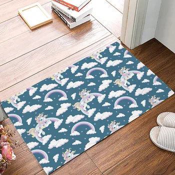 

Rainbow Unicorn Door Mat Outdoor Indoor Bathroom Carpet Welcome Mats For Front Door