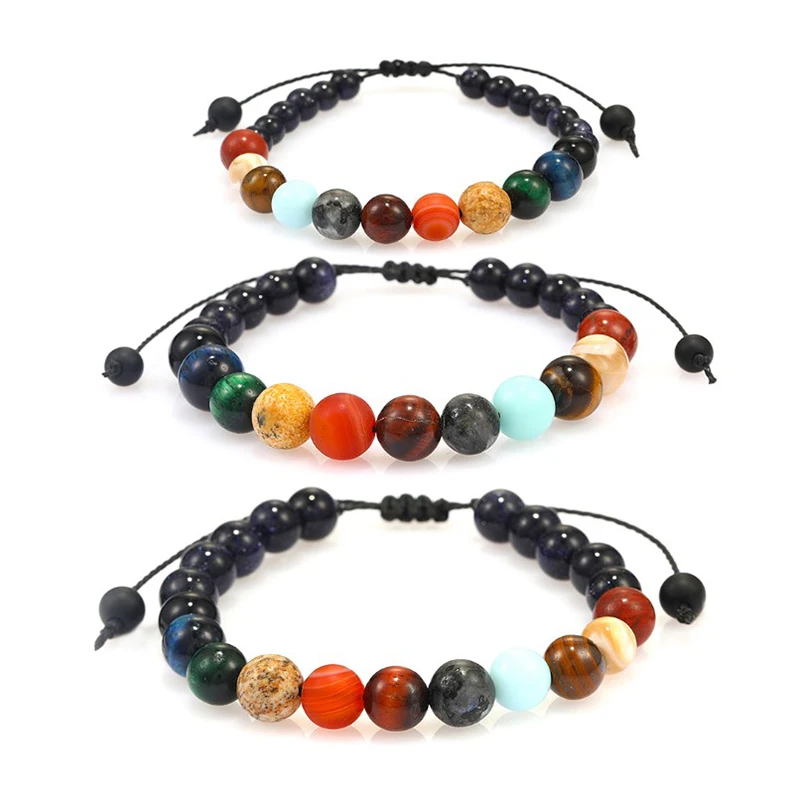 Pulsera de Sistema Solar hechos a mano nuevos pulseras cuentas piedra natural del Universe galaxia los взрослые | Украшения и