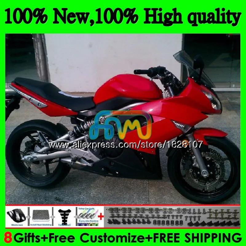 Красный горячее тело комплект для KAWASAKI 650R ER 6 F 650 R ER6 F 09-11 31BS. 28 ER 6F 650-R ER-6F ER6F 09 10 11 2009 2010 2011 обтекатель