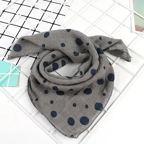dot grey 45*45 см, детский хлопковый шарф для маленьких мальчиков и девочек, милый детский шейный платок, детский маленький квадратный шарф, мягкий нагрудник - Цвет: dot grey