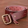 Double-pin Copper Buckle Men's Luxury Fashion Belt Retro First Layer Pure Cowhide Jeans with Genuine Leather Stylish Men's Belts ► Photo 2/6