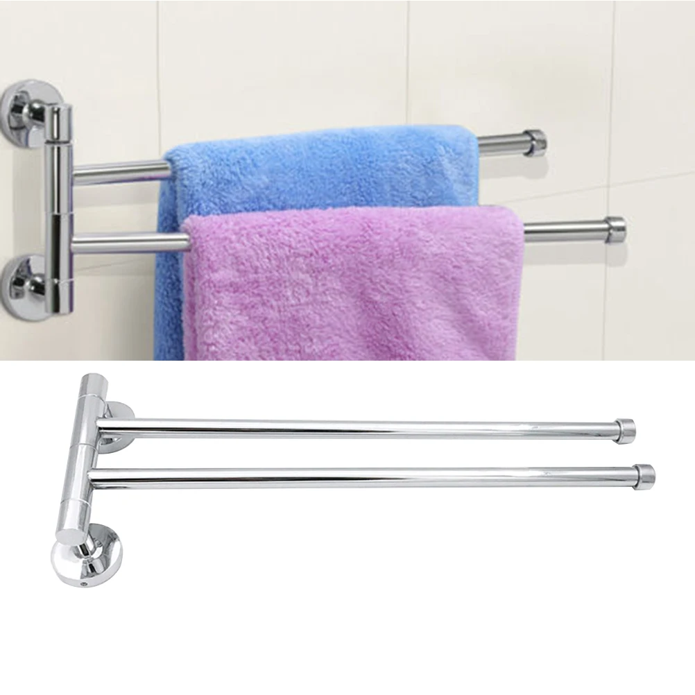 Stainless Steel Towel Storage Rack Rotary Towel Rail Bathroom Kitchen Wall Towels Polishing Bracket Bathroom Accessories