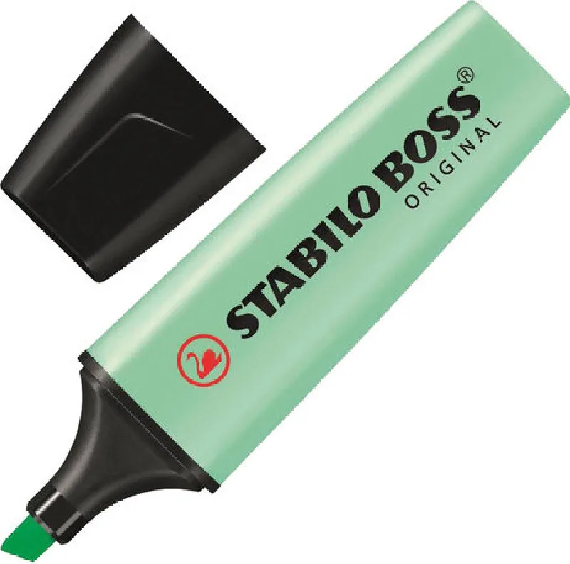 Highlighter Stabilo &quotBoss Pastel&quot Mint Line 2-5mm 70/116 bright permanent multi-colored liquid goods for creativity stationery office and