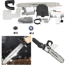

Electric Chain Saw Adapter Converter Bracket 11.5inch Angle Grinder Universal M14 M10 Chainsaw Kit For Woodworking