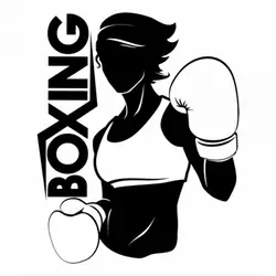18x14 см боксерская девушка женские боксерские автомобильные стикеры Спорт любовник черный/серебро окно водонепроницаемый Фреска Наклейка