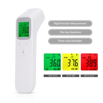 

5PCS Non-contact Infrared Thermometer Forehead Temperature Measurement LCD Three Colors Backlight Digital Display For Baby Adult