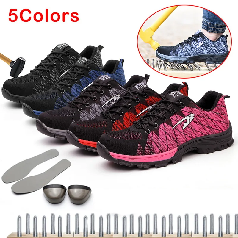

2020 Outdoor Men And Women Safety Boots Men Breathable Shoes steel toe Puncture-Proof Workers Sneakers shoes woman shoes men