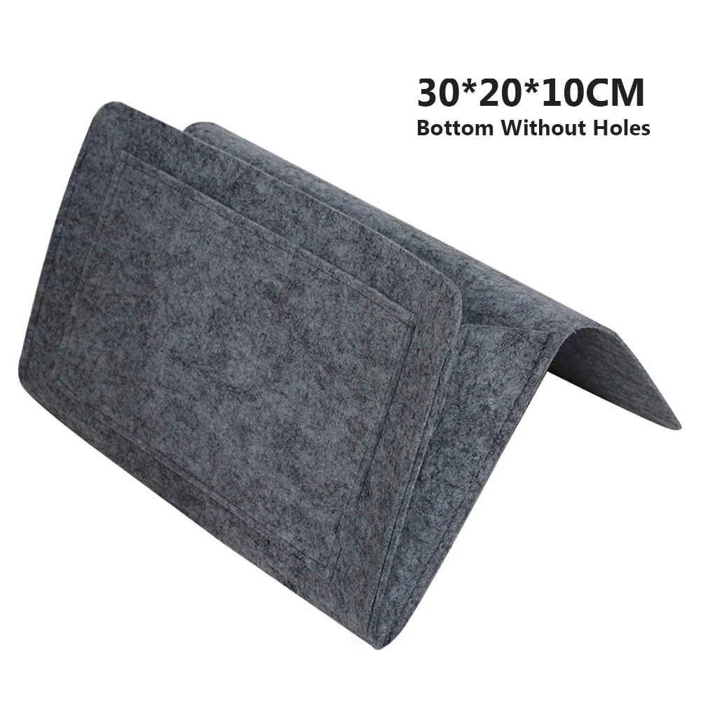 no hole 30x20x10 Прикроватная сумка для хранения, войлочная кровать, диван, боковой Чехол, висячий прикроватный диван, органайзер для хранения, кровать, карманы, держатель - Цвет: no hole 30x20x10