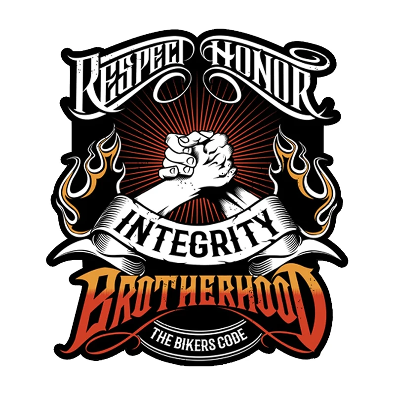 

S60095# The Bikers Code Brotherhood Self-adhesive Decal Car Sticker Waterproof Auto Decors on Bumper Rear Window Laptop