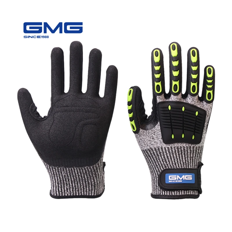 

Cut Resistant Gloves Anti Impact Vibration Oil GMG TPR Safety Work Gloves Anti Cut Shock Absorbing Mechanics Impact Resistant