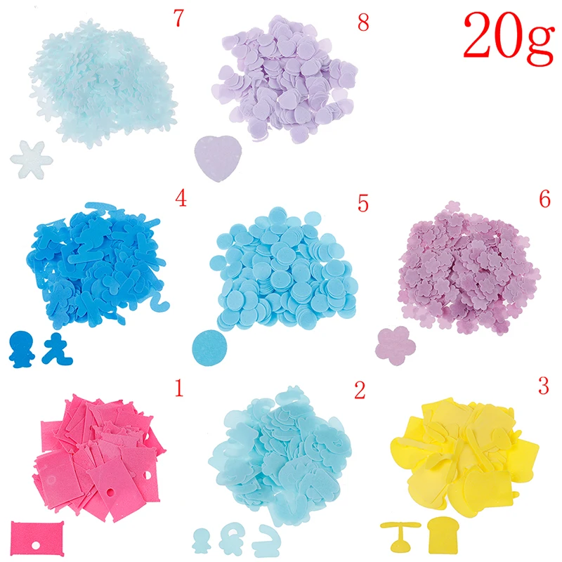 

8Shapes 20g Portable Body Washing Bath Confetti Dish Foaming Paper Soap Slice