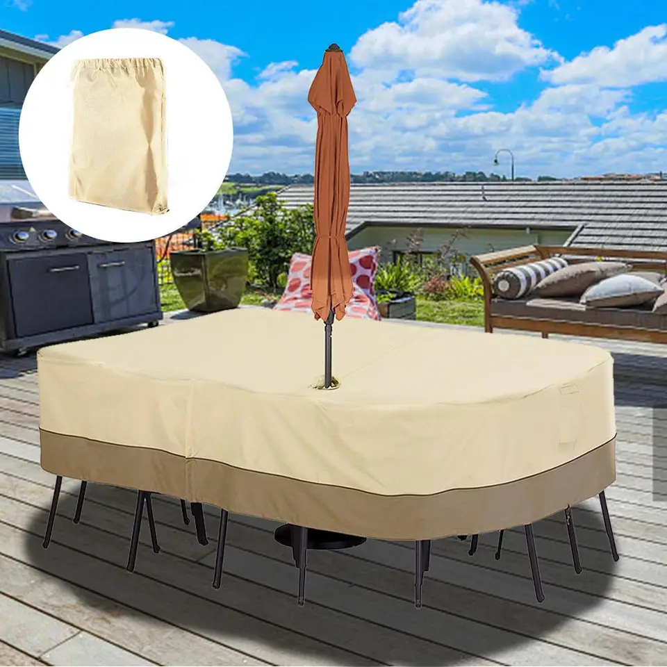 patio table and chairs cover with umbrella hole